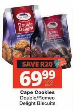 Checkers Cape Cookies Double/Romeo Delight Biscuits offer