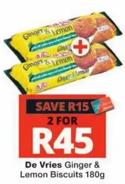 Checkers De Vries Ginger & Lemon Biscuits offer