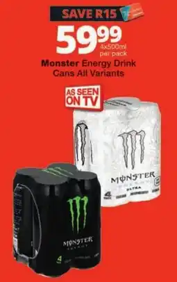 Checkers Monster Energy Drink Cans offer