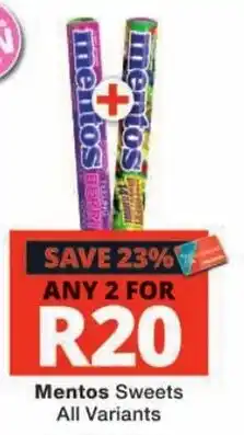 Checkers Mentos Sweets offer