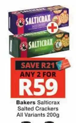 Checkers Bakers Salticrax Salted Crackers offer