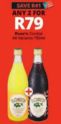 Checkers Rose's Cordial offer