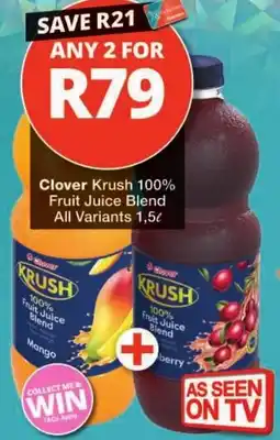 Checkers Clover Krush 100% Fruit Juice Blend offer