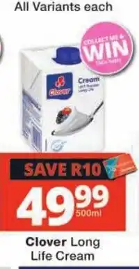 Checkers Clover Long Life Cream offer