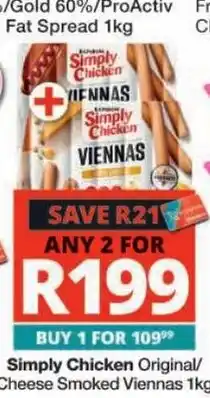 Checkers Simply Chicken Viennas offer