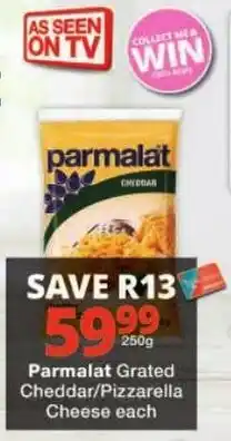 Checkers Parmalat Grated Cheddar/Pizzarella Cheese offer