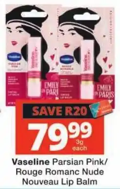 Checkers Vaseline Nouveau Lip Balm offer