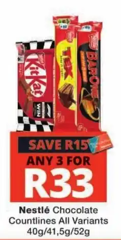 Checkers Nestlé Chocolate Countlines offer