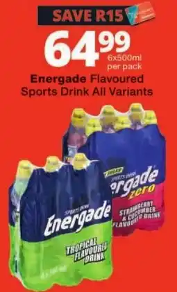 Checkers Energade Flavoured Sports Drink All Variants offer