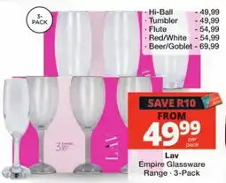 Checkers Lav Empire Glassware Range offer