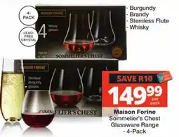 Checkers Maison Forine Sommelier's Chest Glassware Range offer