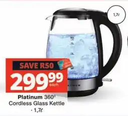 Checkers Platinum 360° Cordless Glass Kettle offer