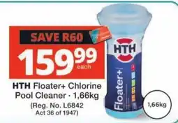 Checkers HTH Floater+ Chlorine Pool Cleaner offer