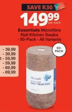 Checkers Essentials Microfibre Roll Kitchen Swabs offer