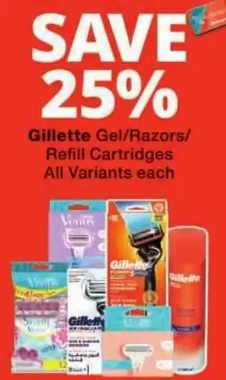 Checkers Gillette Gel/Razors/Refill Cartridges offer