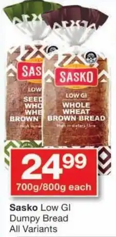 Checkers Sasko Low GI Dumpy Bread offer