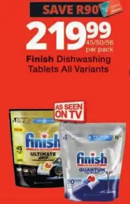 Checkers Finish Dishwashing Tablets All Variants offer