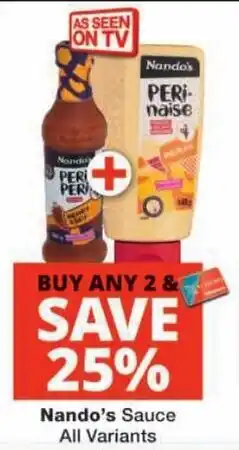 Checkers Nando's Sauce All Variants offer