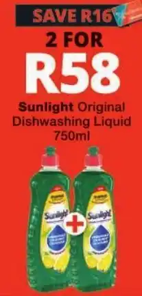 Checkers Sunlight Original Dishwashing Liquid offer