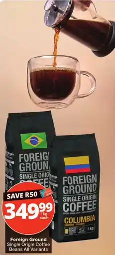 Checkers Foreign Ground Single Origin Coffee Beans offer