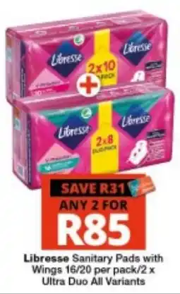 Checkers Libresse Sanitary Pads with Wings offer