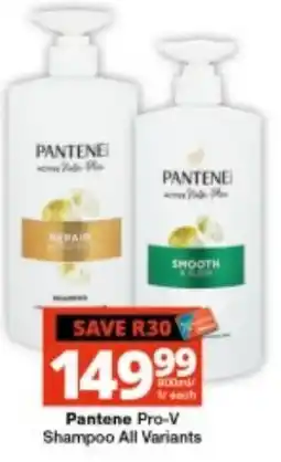 Checkers Pantene Pro-V Shampoo All Variants offer