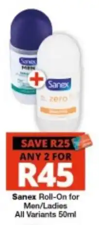 Sanex Roll-On for Men/Ladies