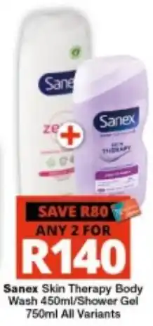Checkers Sanex Skin Therapy Body Wash/Shower Gel offer