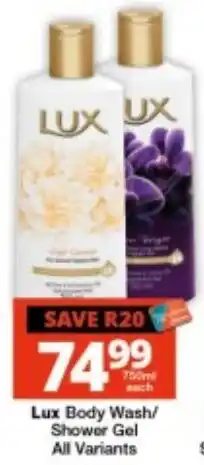 Checkers Lux Body Wash/Shower Gel offer