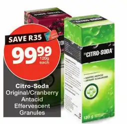 Checkers Citro-Soda Antacid Effervescent Granules offer