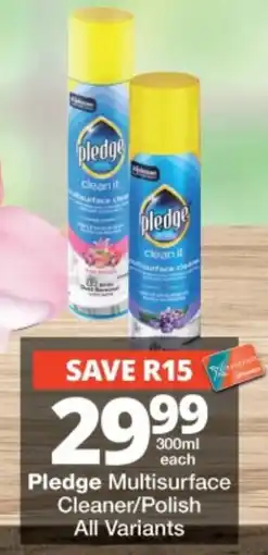 Checkers Pledge Multisurface Cleaner/Polish offer