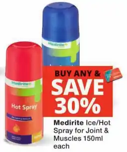 Checkers Medirite Ice/Hot Spray for Joint & Muscles offer