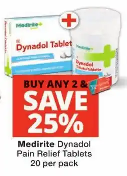 Checkers Medirite Dynadol Pain Relief Tablets offer