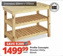 Checkers Profile Concepts Wooden Utility Bench offer