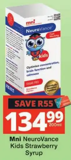 Checkers Mni NeuroVance Kids Strawberry Syrup offer