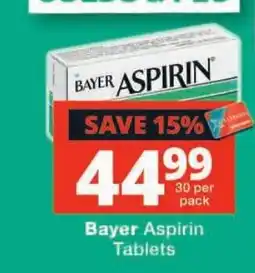Checkers Bayer Aspirin Tablets offer