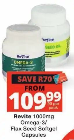 Checkers Revite 1000mg Omega-3/ Flax Seed Softgel Capsules offer