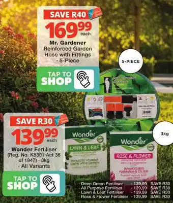 Mr. Gardener Reinforced Garden Hose with Fittings