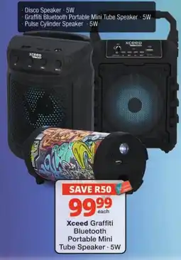 Checkers Xceed Graffiti Bluetooth Portable Mini Tube Speaker offer