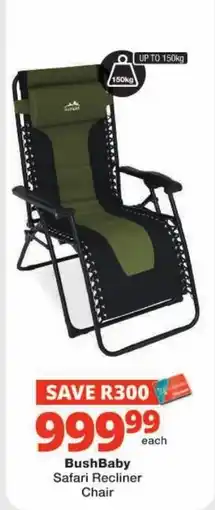 Checkers BushBaby Safari Recliner Chair offer
