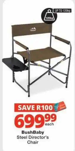 Checkers BushBaby Steel Director's Chair offer