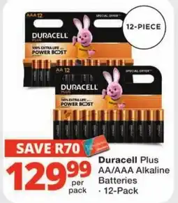 Checkers Duracell Plus AA/AAA Alkaline Batteries offer