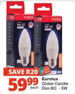 Checkers Eurolux Globe Candle Dim BC · 5W offer