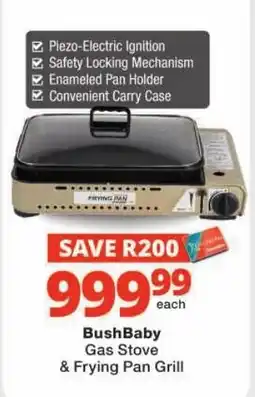 Checkers BushBaby Gas Stove & Frying Pan Grill offer