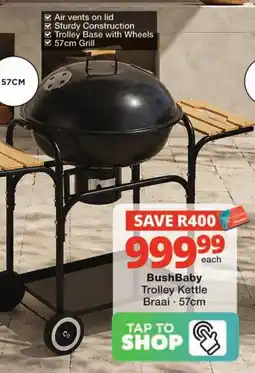 Checkers BushBaby Trolley Kettle Braai · 57cm offer