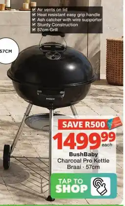 Checkers BushBaby Charcoal Pro Kettle Braai offer