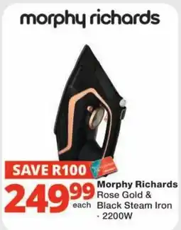Checkers Morphy Richards Rose Gold & Black Steam Iron offer