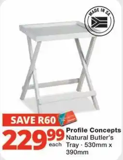 Checkers Profile Concepts Natural Butler's Tray offer
