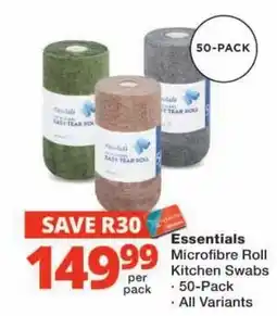 Checkers Essentials Microfibre Roll Kitchen Swabs offer