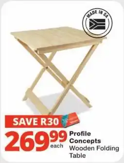 Checkers Profile Concepts Wooden Folding Table offer